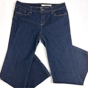 DKNY Dark Wash Pure Blue “70’s” Midrise Soho Flare Bootcut Stretch Jean Size 16R